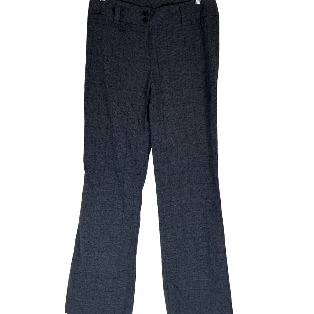 AB Studio Dress Pants Womens Size 2 Gray Plaid Check Mid Rise Straight Leg Dress